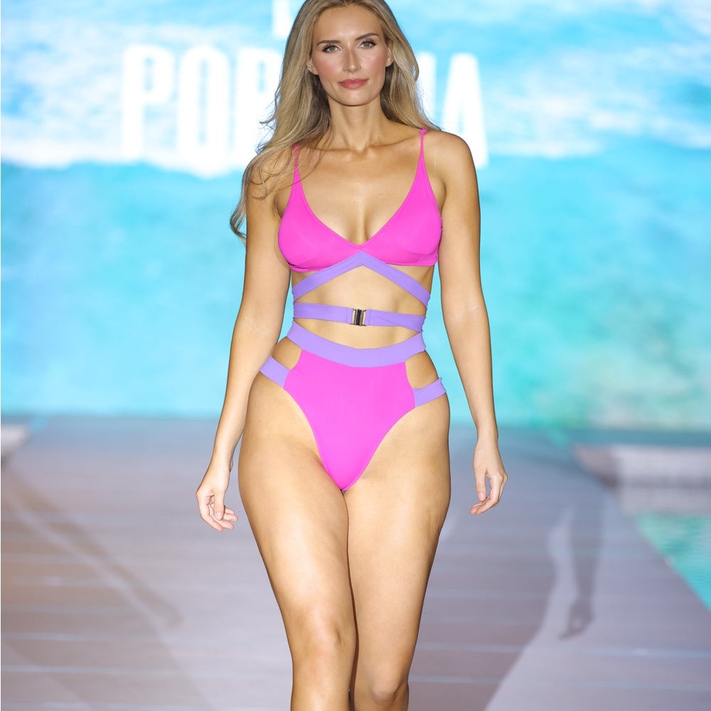 Pink and purple women’s bikini set. NWT. Featured in Miami Swim Week.